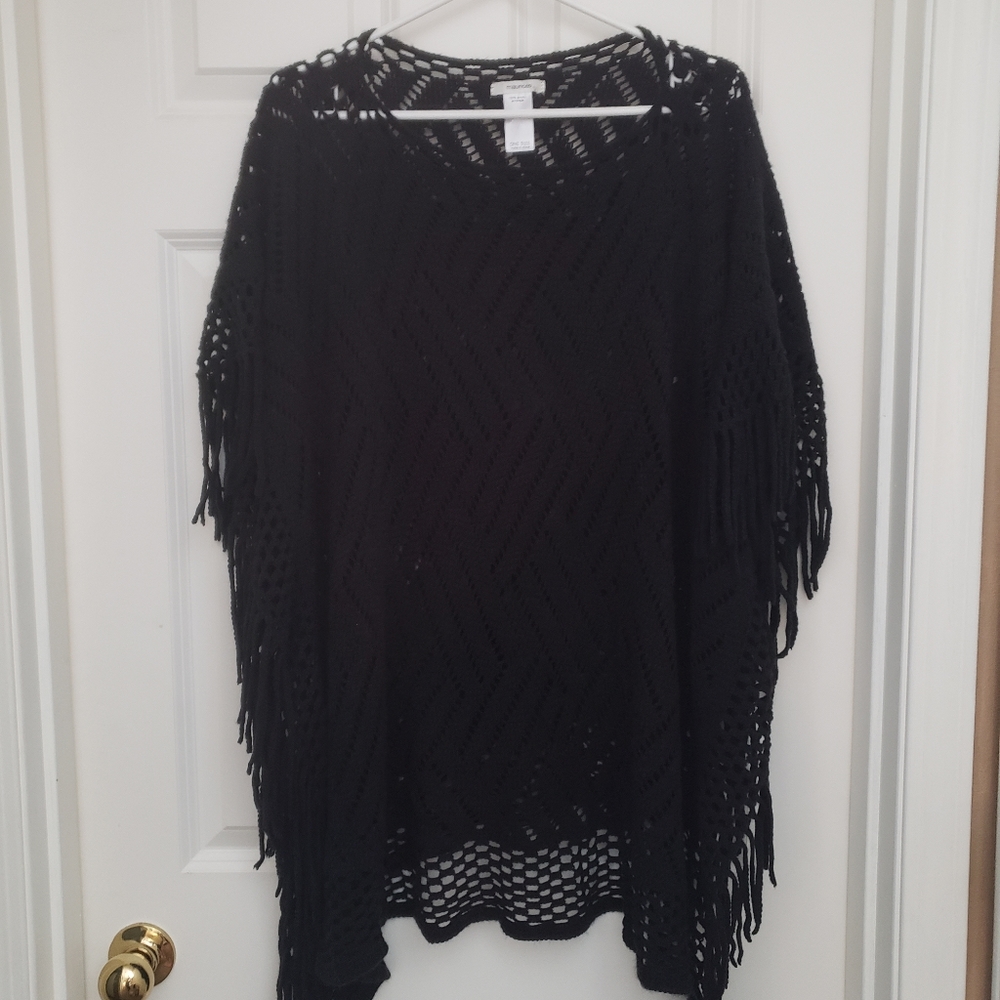 Maurices One Size poncho - black